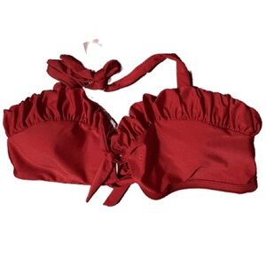 NWT Rose Gal Red Bikini Top Size 2X
